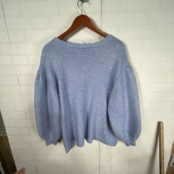 ASOS Womens Knit Cardigan Size 10 Baby Blue Cottagecore Cozy - Picture 9 of 11